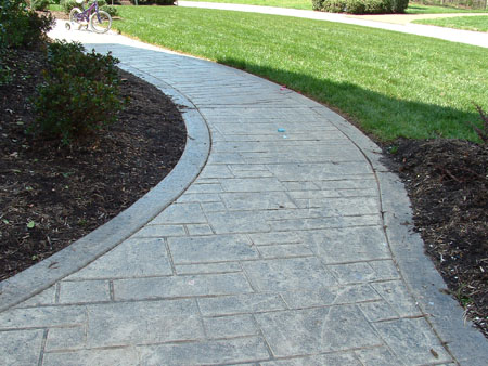 Slate Stamped sidewalk